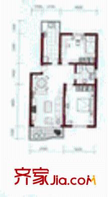 海怡花園戶型圖2室1廳 2室1廳1衛(wèi)1廚