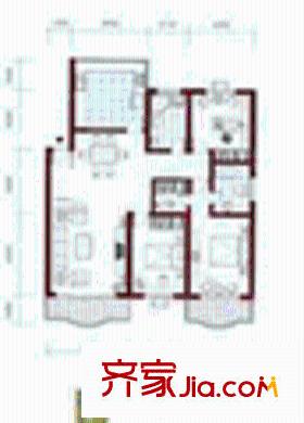 海怡花園戶型圖2室2廳 2室2廳1衛(wèi)1廚