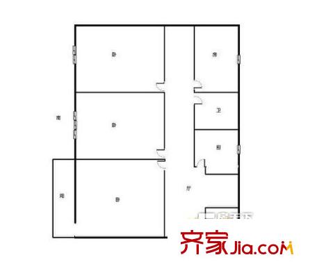 文化家園戶型圖四室一廳 4室1廳1衛(wèi)1廚