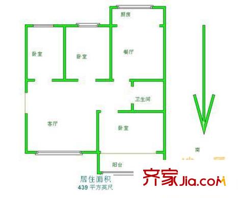 錦繡園 3室 戶型圖