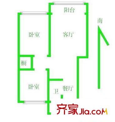 市機樓 2室 戶型圖