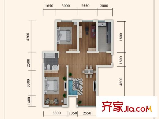 寧澤?新領(lǐng)域A樓A戶型 3室2廳1衛(wèi)1廚