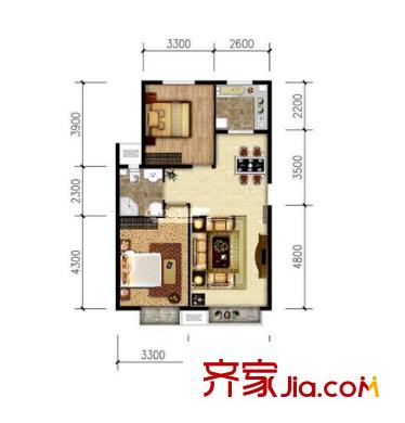 陽光嘉園戶型圖兩室 