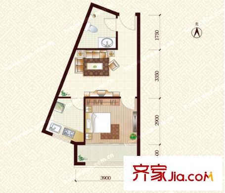 陽光嘉園戶型圖一室 
