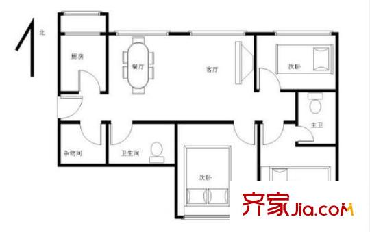 泗港小區(qū) 4室2廳2衛(wèi)1廚 戶型圖