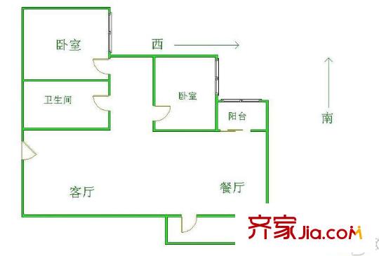 金星樓 2室 戶型圖
