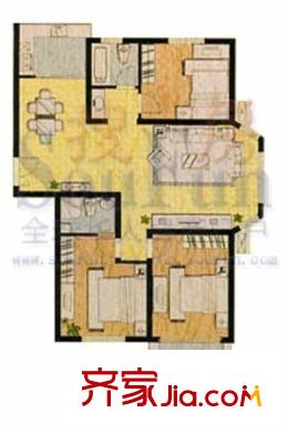 小城花園戶型圖C戶型3室2廳 3室2廳2衛(wèi)1廚