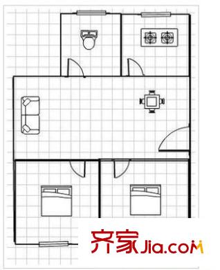 姚江花園 2室 戶型圖