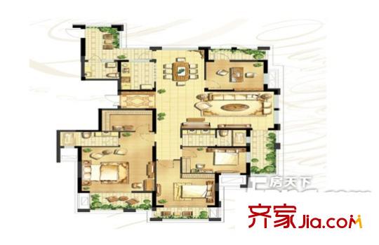 安居幸福苑戶型圖8 4室2廳2衛(wèi)1廚