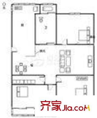 安居幸福苑戶型圖戶型圖 3室2廳1衛(wèi)1廚
