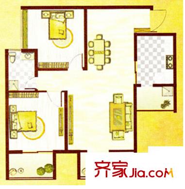 金地東御戶型圖兩室戶型圖 