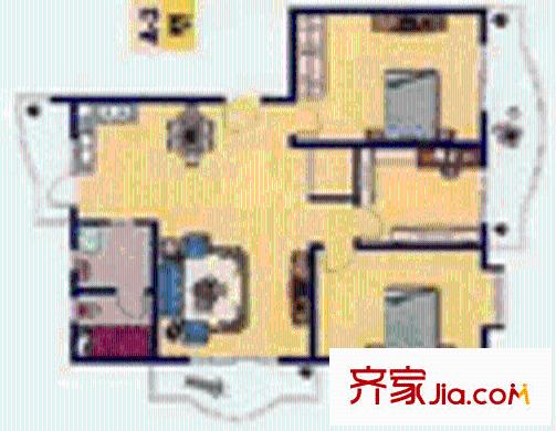 江南春曉戶型圖戶型圖 3室2廳1衛(wèi)1廚