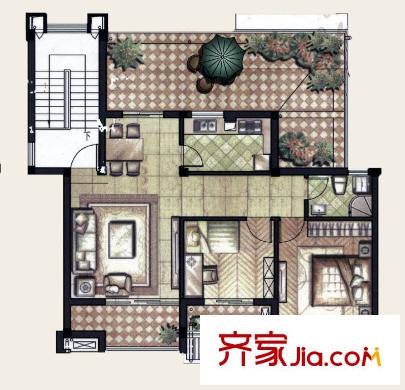 銀億海德花苑戶型圖多層洋房H1戶型 2室2廳1衛(wèi)1廚