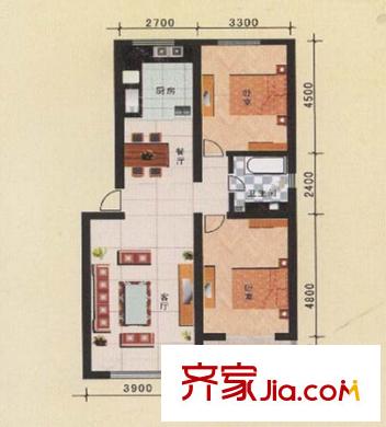 綠城綠園戶型圖三室戶型圖 
