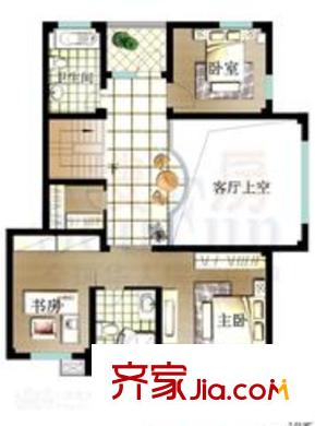 九五花園戶型圖復式（上層） 6室4廳1衛(wèi)