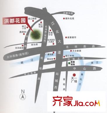 洪都花園交通圖地圖
