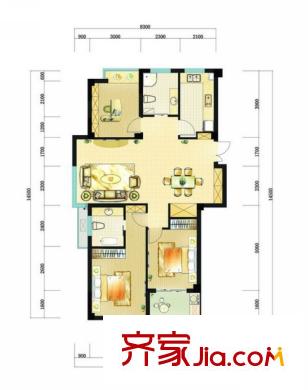 頤和名苑戶型圖2期125平方米戶型 3室2廳2衛(wèi)1廚