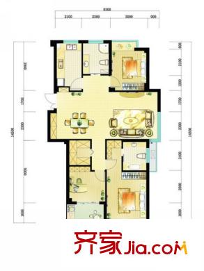 頤和名苑戶型圖2期125-1平方米戶型 3室2廳2衛(wèi)1廚