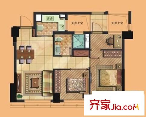 奧麗賽鳳凰水岸戶型圖奧麗賽?鳳凰水岸戶型圖 3室2廳2衛(wèi)1廚