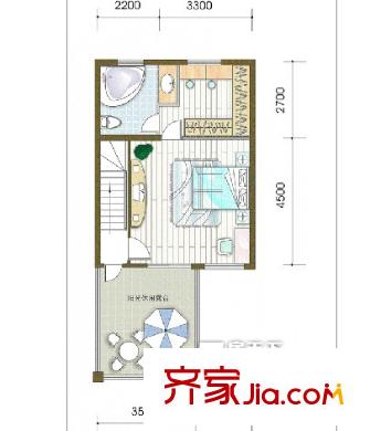 雅戈?duì)枛|湖花園三期 1室1廳1衛(wèi)1廚 戶型圖