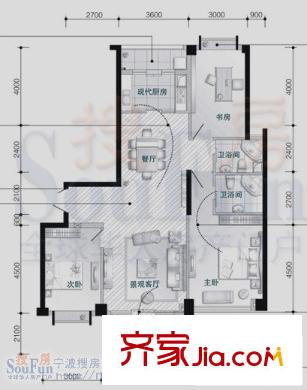萬達(dá)廣場(chǎng)公寓戶型圖3室2廳 3室2廳2衛(wèi)