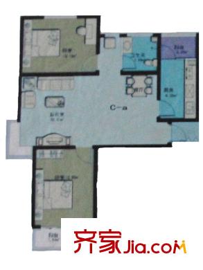 正興佳苑戶型圖c-a戶型 2室2廳1衛(wèi)1廚