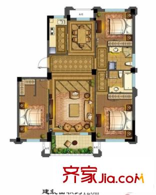 青林灣六期3室2廳2衛(wèi)戶型圖