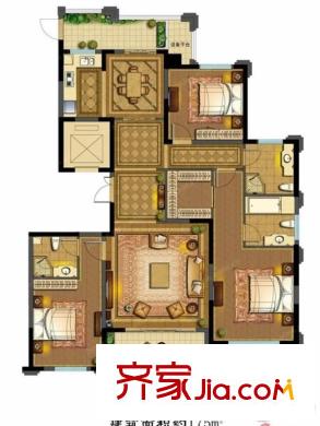 青林灣六期 3室2廳3衛(wèi) 戶型圖