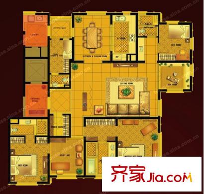 逸嘉新園戶型圖五室 