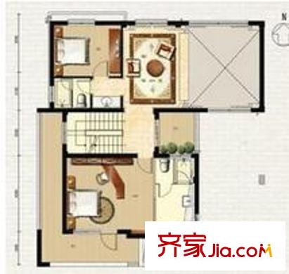 奧克斯盛世天城 2室1廳1衛(wèi)1廚 戶型圖