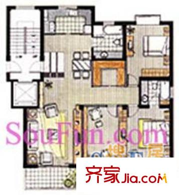 華泰劍橋戶型圖3室2廳 3室2廳2衛(wèi)1廚