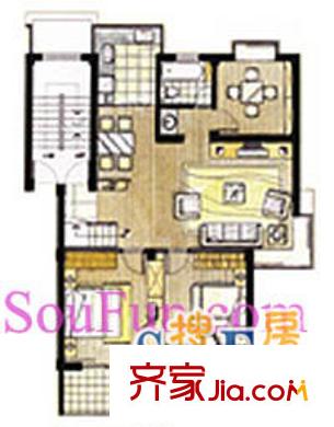華泰劍橋戶型圖3室1廳 3室1廳1衛(wèi)1廚