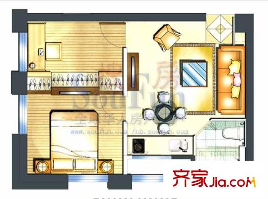華茂學(xué)府一號(hào)戶型圖2室1廳1衛(wèi)1廚 2室1廳1衛(wèi)1廚