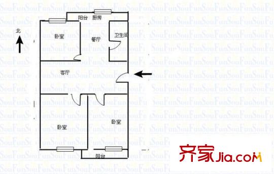 交興樓 3室 戶型圖