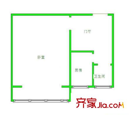 24號山西北里戶型圖1居 1室1廳1衛(wèi)1廚