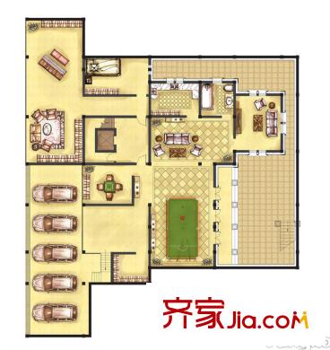 興潤(rùn)桃源府邸戶型圖C戶型地下室 
