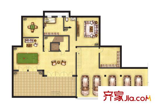 興潤(rùn)桃源府邸戶型圖D戶型地下室 
