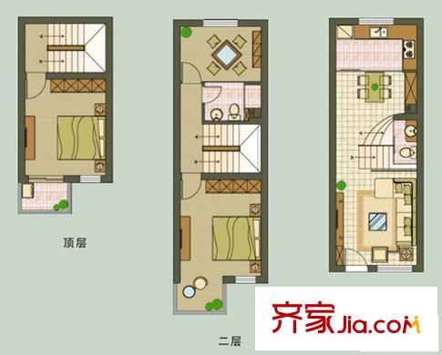 錢湖灣 2室2廳2衛(wèi)1廚 戶型圖