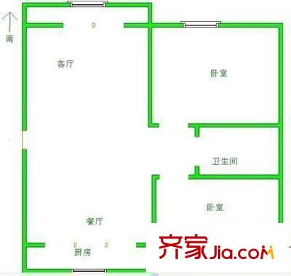 健康樓戶型圖健康南樓 2居室 戶型圖 2室2廳1衛(wèi)1廚