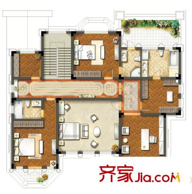 錢湖御景灣Bn1戶型二層 5室3廳4衛(wèi)1廚