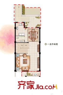 開元九龍湖畔135平方米一層 4室3廳4衛(wèi)1廚