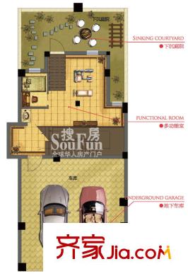 溫莎堡排層5-20#樓E戶型地下層 1室