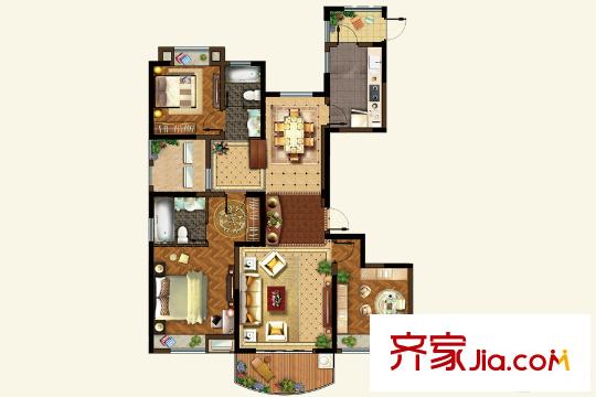 農(nóng)房領(lǐng)尚D戶型 3室2廳2衛(wèi)1廚
