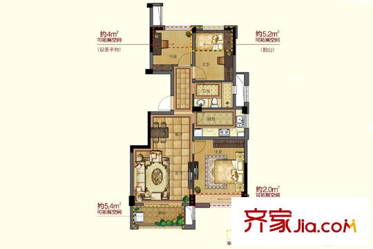 銀億都會(huì)國際C戶型 3室2廳1衛(wèi)1廚