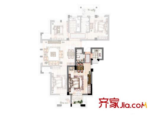 維科上院姚江府高層DD戶型 1室1廳1衛(wèi)1廚