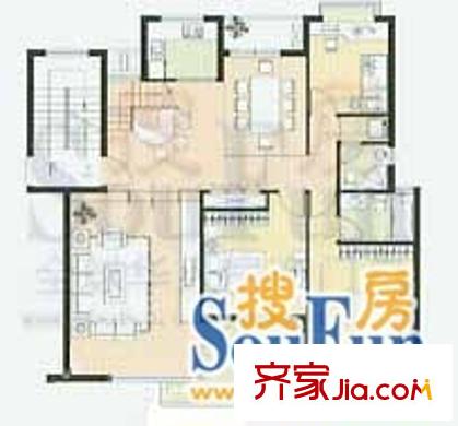 天水家園戶型圖C戶型 3室2廳2衛(wèi)1廚