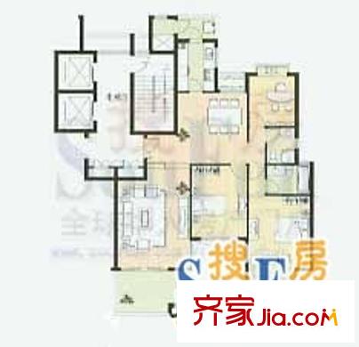 天水家園戶型圖B戶型 3室2廳2衛(wèi)1廚