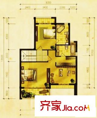 BOBO城戶型圖C戶型-二樓 2室1廳2衛(wèi)