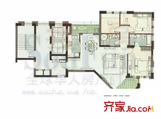 春江花城戶型圖3室2廳 3室2廳1衛(wèi)1廚