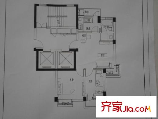 宝丰茗苑 2室1厅1卫1厨 户型图